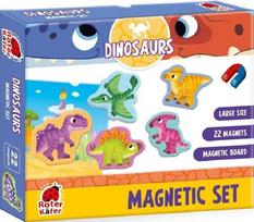 Magnetinis žaislas Roter Kafer Magnetic Set Dinosaurs, 4 cm, įvairių spalvų, 22 vnt.