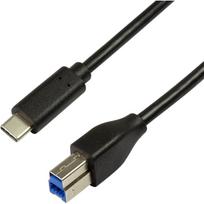 Kabelis Logilink USB-C - USB-B CU0163 USB-C, USB-B, 2 m, juoda sp.