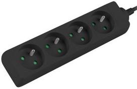 Buitinis ilgintuvas Lanberg 4XPL, Black Edition, 4XPL, 1 m, 4 lizdų
