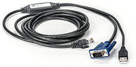 Kabelis USB/VGA - RJ-45 USB/VGA, RJ-45, 2.1 m, juoda sp.