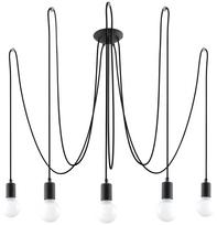Šviestuvas kabinamas Sollux Edison 5 10516444, E27, 5 x 60 W, juoda sp.