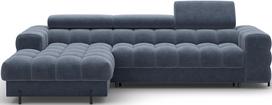 Kampinė sofa - lova Felro Aura 40, mėlyna sp., kairinė, 181 x 285 cm x 93 cm