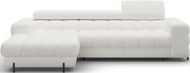 Kampinė sofa - lova Felro Amore 01, balta sp., kairinė, 181 x 285 cm x 93 cm