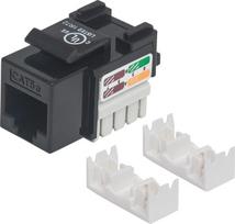 Jungtis Intellinet UTP, Black, Punch-down Cat5e Keystone Jack 210133, balta sp./juoda sp.