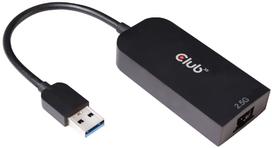Adapteris Club 3D USB 3.2 Gen1 Type A to RJ45 CAC-1420 USB Type A Male, RJ-45, 0.25 m, juoda sp.