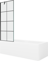 Vonia su sienele, laisvai pastatoma Mexen Cubik, 170 cm x 70 cm x 40 cm, stačiakampis, balta sp.