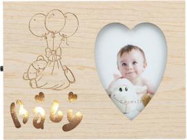 Nuotraukų rėmelis KPH Baby's Led Heart, 20 cm x 18 cm, šviesiai ruda sp.