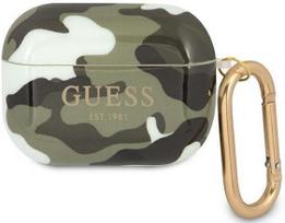Ausinių dėklas Guess Camo Collection Apple AirPods Pro, žalia sp.