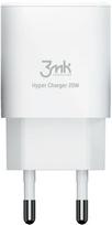 Telefono įkroviklis 3MK Hyper, USB 2.0/USB Type C, balta sp., 20 W