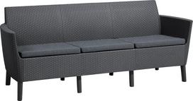 Lauko sofa Keter Salemo 3 244100, pilka sp., 187 cm x 67 cm x 76 cm