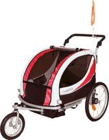 Dviračio priekaba vaikams Guto Deluxe 2in1, poliesteris/metalas, raudona sp., 20"