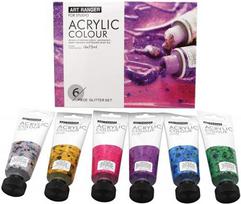 Dažai akriliniai Avatar Acrylic Colour Glitter, 75 ml, 6 sp., 6 vnt.