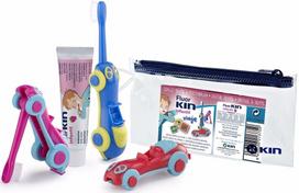 Kelioninis dantų priežiūros rinkinys KIN Cepillo Children Journey Toothbrush, (spalva/dizainas parenkami atsitiktine tvarka)