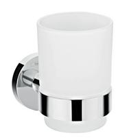 Vonios stiklinaitė ir laikiklis Hansgrohe Logis Universal 41718000, balta sp./chromo sp., 10 cm x 9.9 cm x 6.7 cm