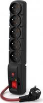 Buitinis ilgintuvas Acar F5 Power, W2290, 3 x 1,5 mm², 3 m, 5 lizdų, su jungikliu