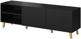 TV staliukas Cama Meble Pafos Matt, juoda sp., 40 cm x 150 cm x 52 cm