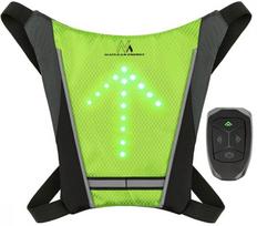 Šviesą atspindinti liemenė Maclean LED Indicator Light Vest MCE420, etileno vinilacetatas (eva)/silikonas/poliesteris, juoda sp./geltona sp.