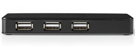 USB šakotuvas Nedis UHUBU2730BK USB 2.0 Type-A Male (vyriška), USB female Female (moteriška), 1.45 m, juoda sp.