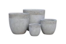 Gėlių vazonas Domoletti LT3713-2S, keramika/molis, Ø 36 cm, pilka sp.