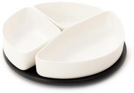 Serviravimo lėkštė Homla Felko, 24 cm x 24 cm x 6 cm, Ø 24 cm, balta sp./juoda sp., porcelianas