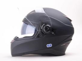 Motociklininko šalmas HD-09B, M, juoda sp.