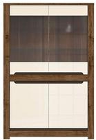 Vitrina Ruso S407-REG2W2D-DARL/PEP, dramblio kaulo sp./ruda sp., 45.5 cm x 104 cm x 158.5 cm