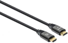 Laidas Manhattan High Speed HDMI Cable w/Ethernet 355933 HDMI 19 pin male, HDMI 19 pin male, 1 m, juoda sp.