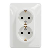 Dvivietis kištukinis lizdas Schneider Electric Sedna Design SDD311221, su įžeminimu, balta sp.