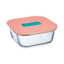 Dėžutė maistui Luminarc Unique Box, 0.8 l, 15.6 cm x 15.6 cm, skaidri sp./rožinė sp.