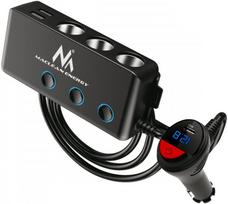 Adapteris Maclean 3x Car Cigarette Lighter, juoda sp.