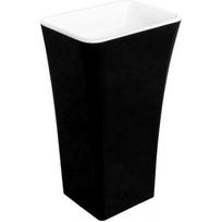 Vonios praustuvas Besco Assos S Line, akmens masė, 50 cm x 40 cm x 85 cm, balta sp./juoda sp.