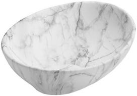 Vonios praustuvas Mexen Elza, keramika, 40.5 cm x 33 cm x 12.5 cm, balta sp./pilka sp.