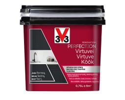 Emaliniai dažai, baldams/dažytų paviršių defektams šalinti V33 Renovation Perfection Kitchen, satino, 0.75 l, juoda sp.