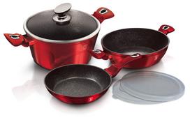 Puodų ir keptuvių rinkinys, su priedais Berlinger Haus Metallic Line Burgundy Edition BH-7046