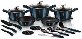 Puodų ir keptuvių rinkinys, su priedais Berlinger Haus Metallic Line Aquamarine Edition BH-6164