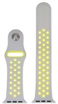 Dirželis Swissten, Sport Band For Apple Watch 38/40 mm, balta sp./geltona sp.