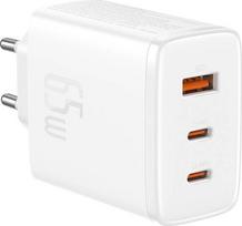 Telefono įkroviklis Baseus Cube Pro, USB Type A/2 x USB Type C, 7.76 cm, balta sp., 65 W