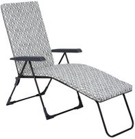 Lauko gultas Patio Barletta Black Edition H039-06PB, balta sp./juoda sp./pilka sp., 144 cm x 58 cm x 59 - 102 cm