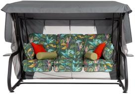 Lauko sūpynės Patio Venezia Lux Black Edition, juoda sp./žalia sp./pilka sp., 221 cm x 143 cm x 173 cm