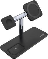 Belaidis įkroviklis Unitek MagMighty TRI 3-in-1 Dividable Magnetic Wireless Charging Stand, 3 x Qi Wireless, juoda sp., 15 W