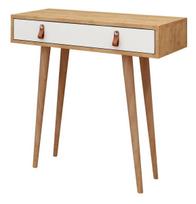 Konsolinis staliukas Kalune Design Dokka, ąžuolo sp./balta sp., 80 cm x 30 cm x 87.6 cm