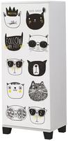 Batų spintelė Kalune Design Filinta Cats, balta sp./juoda sp., 38 cm x 50 cm x 127 cm