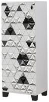 Batų spintelė Kalune Design Filinta 803, balta sp./juoda sp., 50 cm x 38 cm x 127 cm