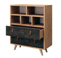 Komoda Kalune Design Marco 811MDD3415, ąžuolo sp./tamsiai pilka sp., 85.6 cm x 70 cm x 40 cm