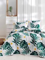 Lovatiesė Mijolnir Monstera 162ELR9436, balta sp./geltona sp./žalia sp., 220 cm x 220 cm