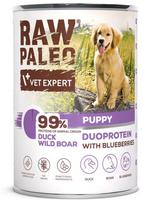 Šlapias šunų maistas Raw Paleo Vet Expert Duoprotein, antiena/šernienos mėsa, 0.4 kg