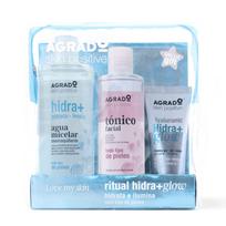 Veido priežiūros priemonių rinkinys Agrado Hidra+Glow Ritual, 3 vnt.