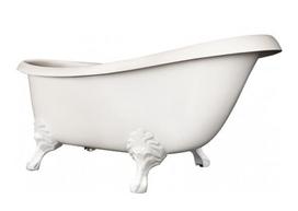 Vonia, laisvai pastatoma Paa Silkstone Victoria Silk, 170 cm x 83 cm x 73 cm, ovalas, balta sp.