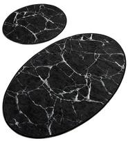 Vonios kilimėlių rinkinys Foutastic Marble 359CHL1539, juoda sp., 100 cm x 60 cm