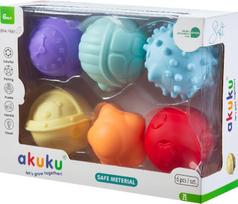 Sensorinis kamuoliukas, rinkinys Akuku A0640, įvairių spalvų, 6 vnt.